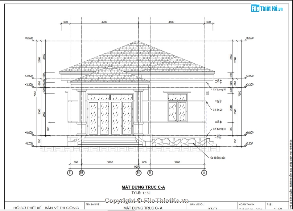 nhà cấp 4 đẹp,bản vẽ thiết kế nhà cấp 4 đẹp,bản vẽ nhà cấp 4 kích thước 9.2x13.5m,bản vẽ nhà vườn 1 tầng đẹp,bản vẽ revit nhà cấp 4