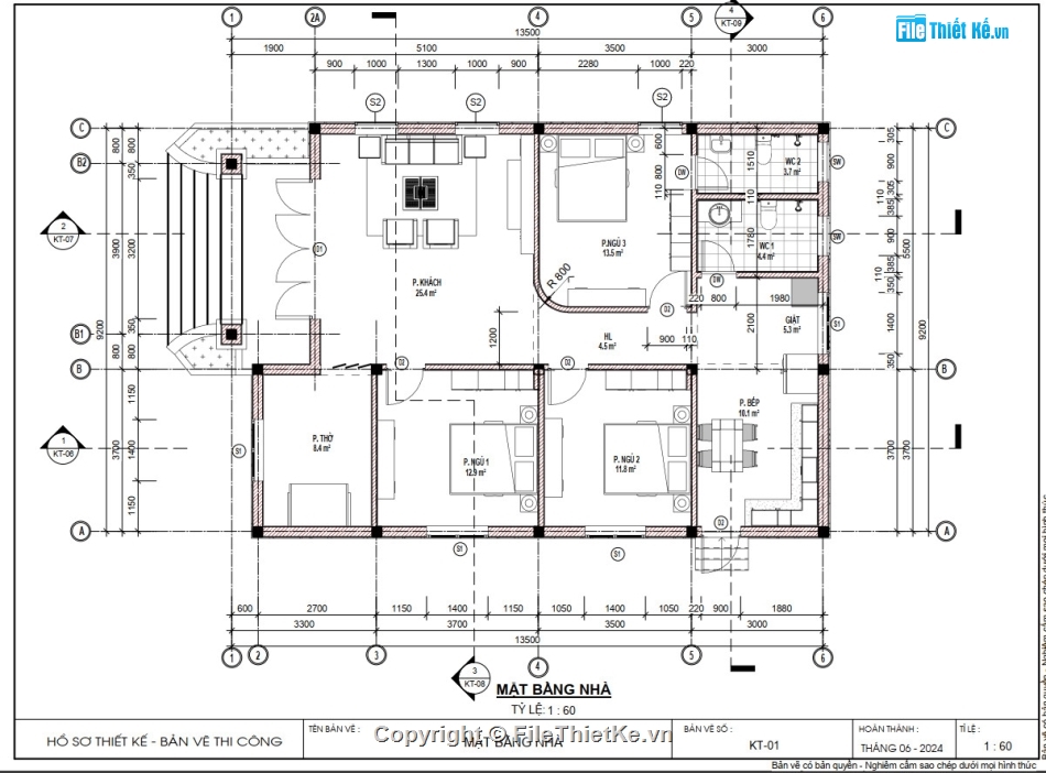 nhà cấp 4 đẹp,bản vẽ thiết kế nhà cấp 4 đẹp,bản vẽ nhà cấp 4 kích thước 9.2x13.5m,bản vẽ nhà vườn 1 tầng đẹp,bản vẽ revit nhà cấp 4