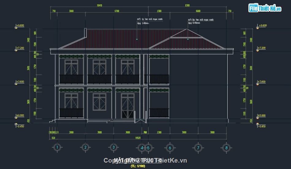 bản vẽ nhà lớp học 2 tầng 6 phòng,lớp học,lớp học 2 tầng