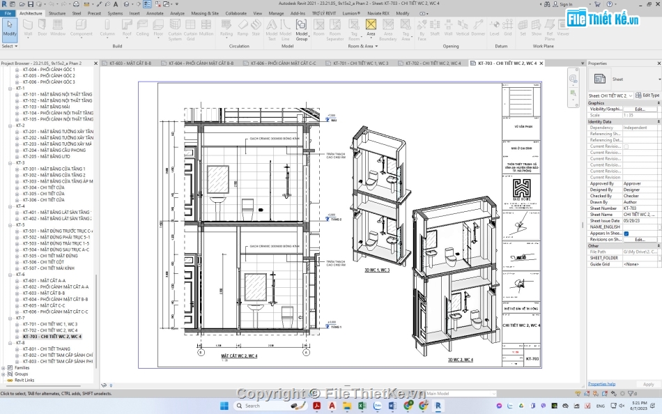 Nhà 2 tầng,biệt thự hiện đại,Revit nhà phố 2 tầng,File revit nhà ở 2 tầng