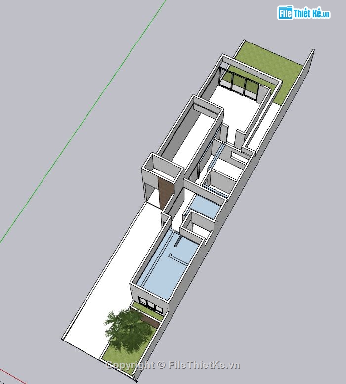 Nhà phố 1 tầng,model su nhà phố 1 tầng,sketchup nhà phố 1 tầng,nhà phố 1 tầng model su