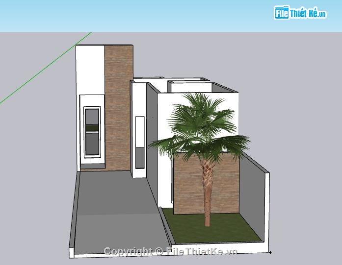 Nhà phố 1 tầng,model su nhà phố 1 tầng,sketchup nhà phố 1 tầng,nhà phố 1 tầng model su