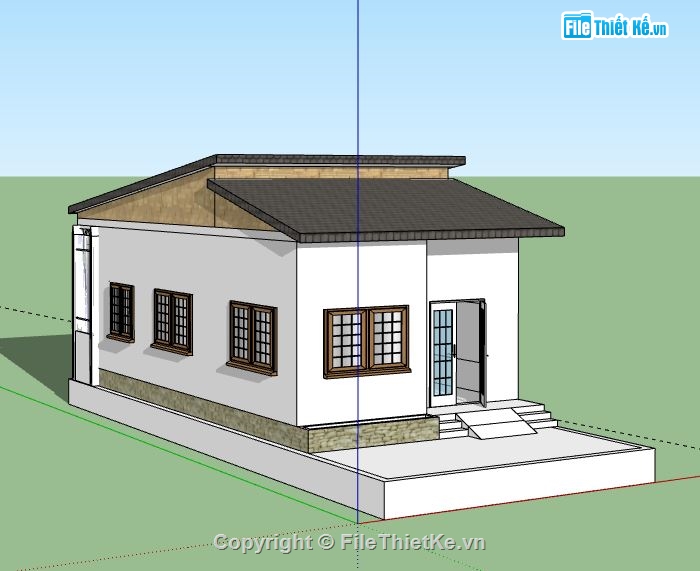 Nhà phố 1 tầng,model su nhà phố 1 tầng,file su nhà phố 1 tầng