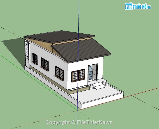 Nhà phố 1 tầng,model su nhà phố 1 tầng,file su nhà phố 1 tầng