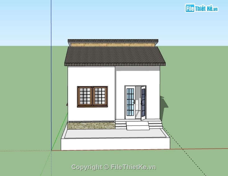 Nhà phố 1 tầng,model su nhà phố 1 tầng,file su nhà phố 1 tầng