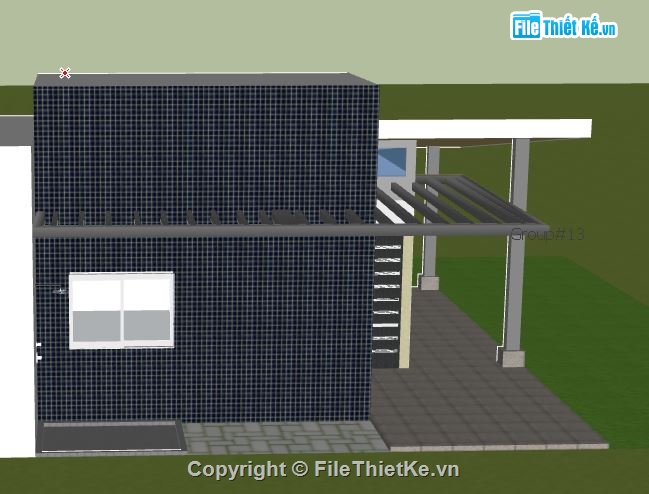 Nhà phố 1 tầng,model su nhà phố 1 tầng,nhà phố 1 tầng sketchup,sketchup nhà phố 1 tầng