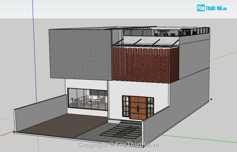 Nhà phố 2 tầng,model su nhà phố  2 tầng,file su nhà phố 2 tầng,sketchup nhà phố 2 tầng,file sketchup nhà phố 2 tầng