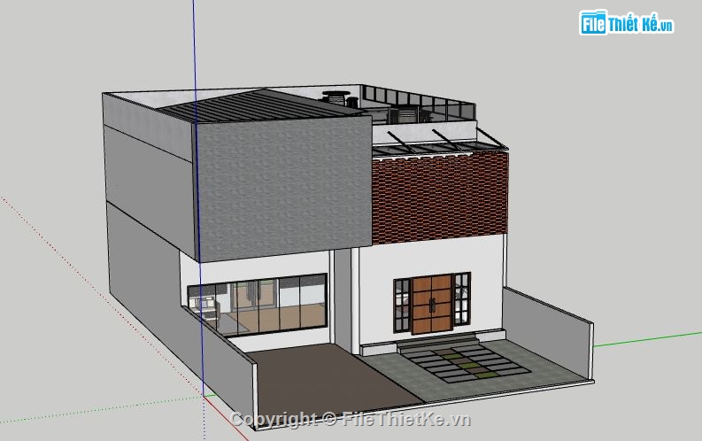 Nhà phố 2 tầng,model su nhà phố  2 tầng,file su nhà phố 2 tầng,sketchup nhà phố 2 tầng,file sketchup nhà phố 2 tầng