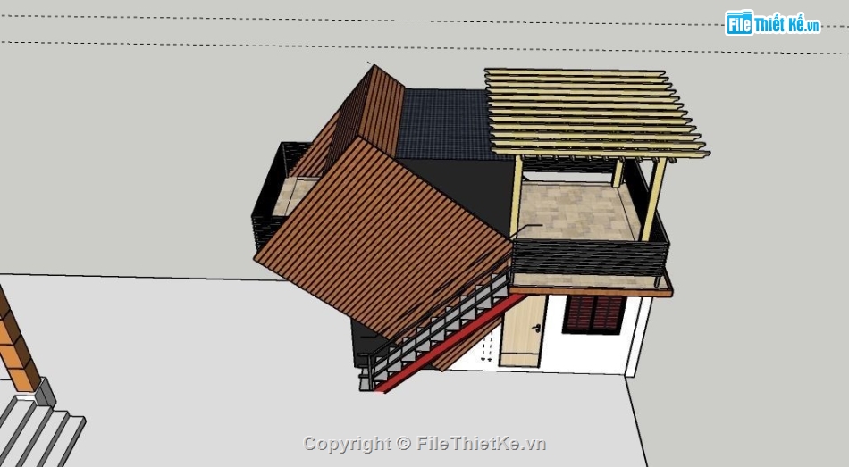 Nhà phố 2 tầng,model su nhà phố 2 tầng,sketchup nhà phố 2 tầng,nhà phố 2 tầng file su,file sketchup nhà phố 2 tầng