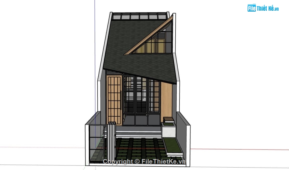 Nhà phố 2 tầng,Model su nhà phố 2 tầng,nhà phố 2 tầng sketchup,sketchup nhà phố 2 tầng,nhà phố 2 tầng model su