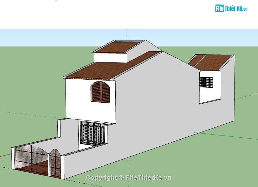 Nhà phố 2 tầng,model su nhà phố 2 tầng,file sketchup nhà phố 2 tầng,nhà phố 2 tầng sketchup,sketchup nhà phố 2 tầng