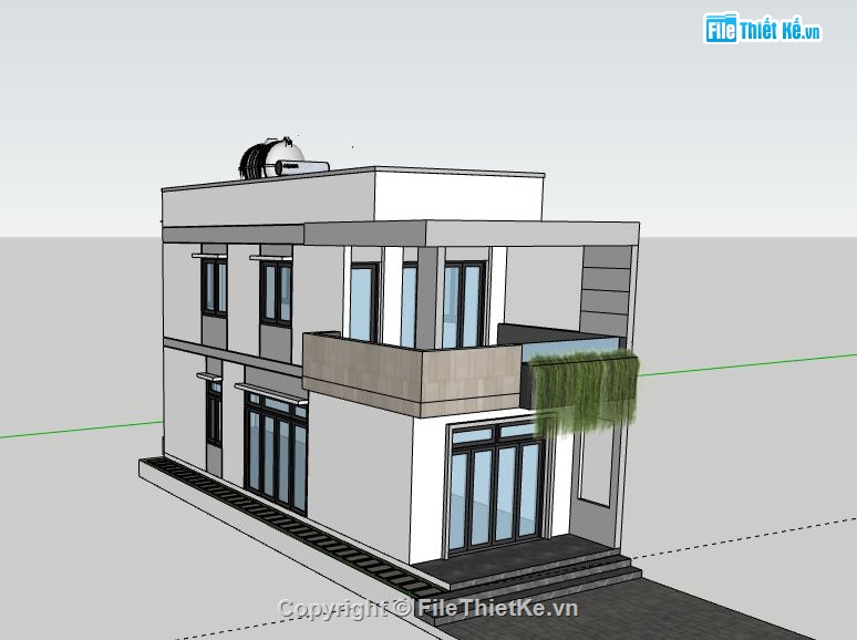 Nhà phố 2 tầng,model su nhà phố 2 tầng,file su nhà phố 2 tầng