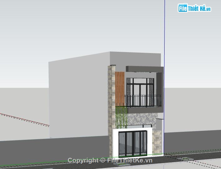 Nhà phố 2 tầng,file su nhà phố 2 tầng,file sketchup nhà phố 2 tầng hiện đại