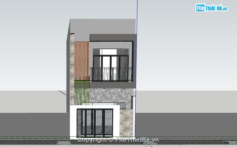 Nhà phố 2 tầng,file su nhà phố 2 tầng,file sketchup nhà phố 2 tầng hiện đại
