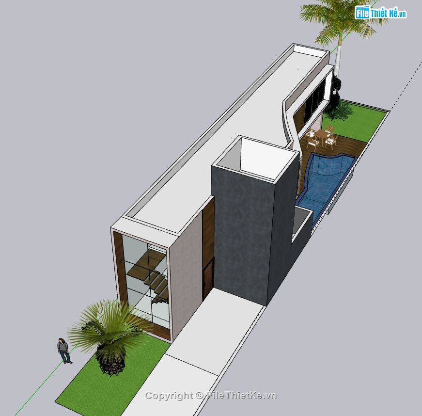 Nhà phố 2 tầng,Model su nhà phố 2 tầng,file su nhà phố 2 tầng,nhà phố 2 tầng model su,sketchup nhà phố 2 tầng