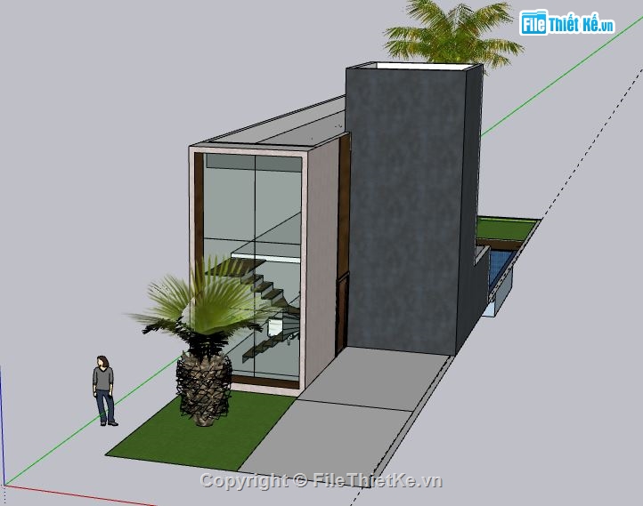 Nhà phố 2 tầng,Model su nhà phố 2 tầng,file su nhà phố 2 tầng,nhà phố 2 tầng model su,sketchup nhà phố 2 tầng