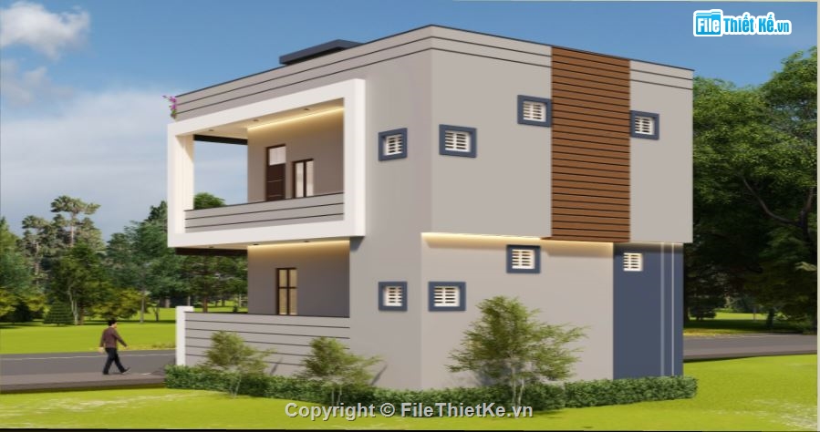 Nhà phố 2 tầng,model su nhà phố 2 tầng,sketchup nhà phố 2 tầng