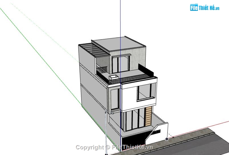 Nhà phố 2 tầng,model su nhà phố 2 tầng,file su nhà phố 2 tầng