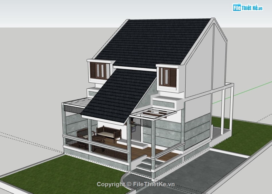 Nhà phố 2 tầng,model su nhà phố 2 tầng,nhà phố 2 tầng sketchup,sketchup nhà phố 2 tầng,nhà phố 2 tầng model su