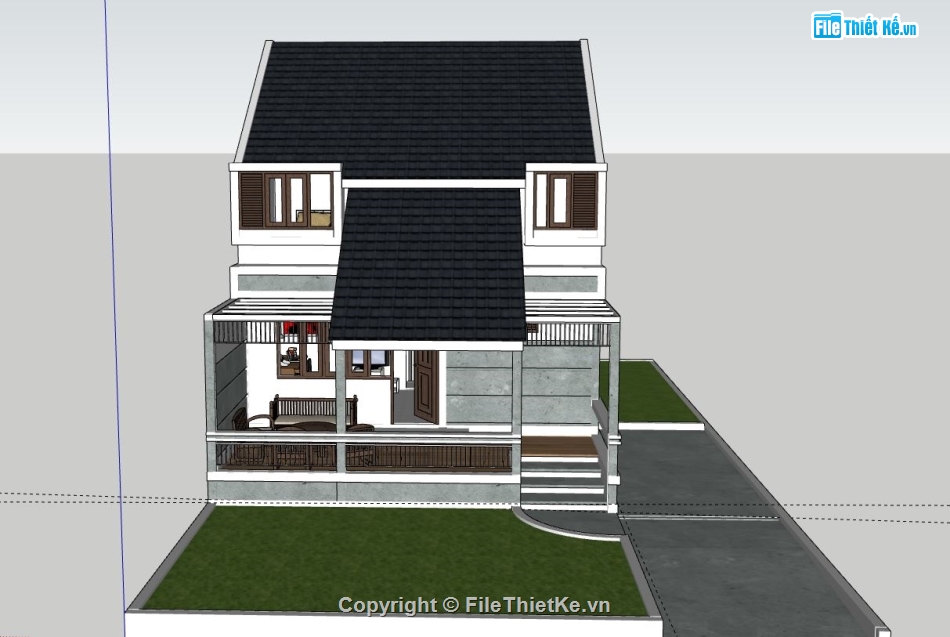 Nhà phố 2 tầng,model su nhà phố 2 tầng,nhà phố 2 tầng sketchup,sketchup nhà phố 2 tầng,nhà phố 2 tầng model su