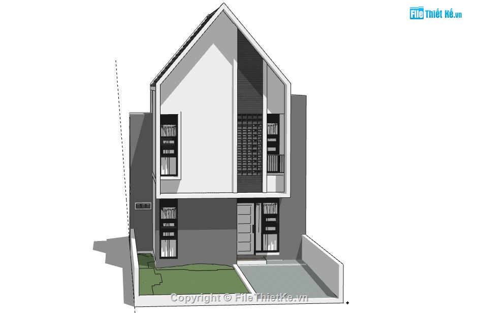 Nhà phố 2 tầng,model su nhà phố 2 tầng,file su nhà phố 2 tầng,nhà phố 2 tầng sketchup,sketchup nhà phố 2 tầng