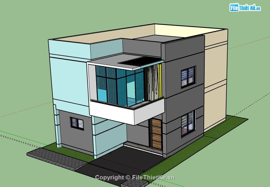 nhà phố 2 tầng,file su nhà phố 2 tầng,sketchup nhà phố 2 tầng,nhà phố 2 tầng file sketchup,nhà phố 2 tầng model su