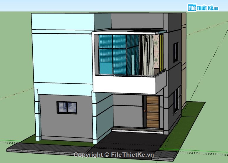 nhà phố 2 tầng,file su nhà phố 2 tầng,sketchup nhà phố 2 tầng,nhà phố 2 tầng file sketchup,nhà phố 2 tầng model su