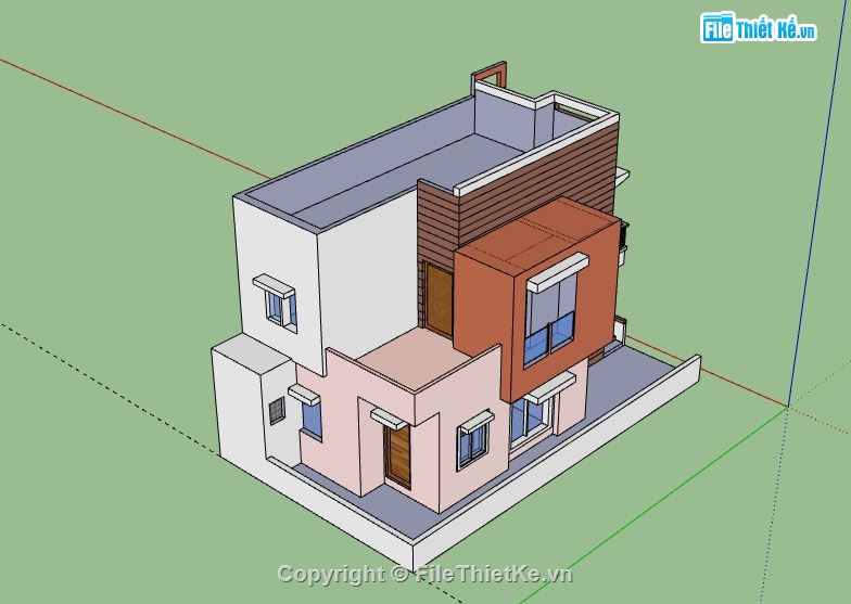 Nhà phố 2 tầng,Nhà 2 tầng,model su nhà phố 2 tầng