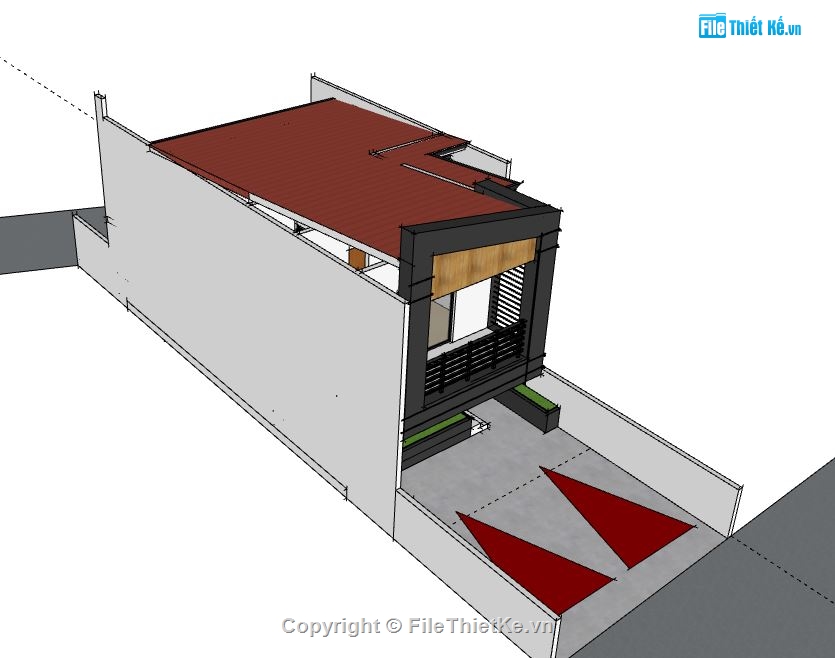 Nhà phố 2 tầng,file su nhà phố 2 tầng,sketchup nhà phố 2 tầng,model su nhà phố 2 tầng,nhà phố 2 tầng file sketchup