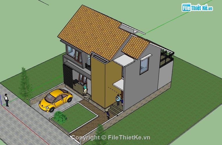 Nhà phố 2 tầng,model su nhà phố 2 tầng,file su nhà phố 2 tầng