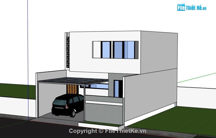 Nhà phố 2 tầng,model su nhà phố 2 tầng,file su nhà phố 2 tầng,sketchup nhà phố 2 tầng,nhà phố 2 tầng file su