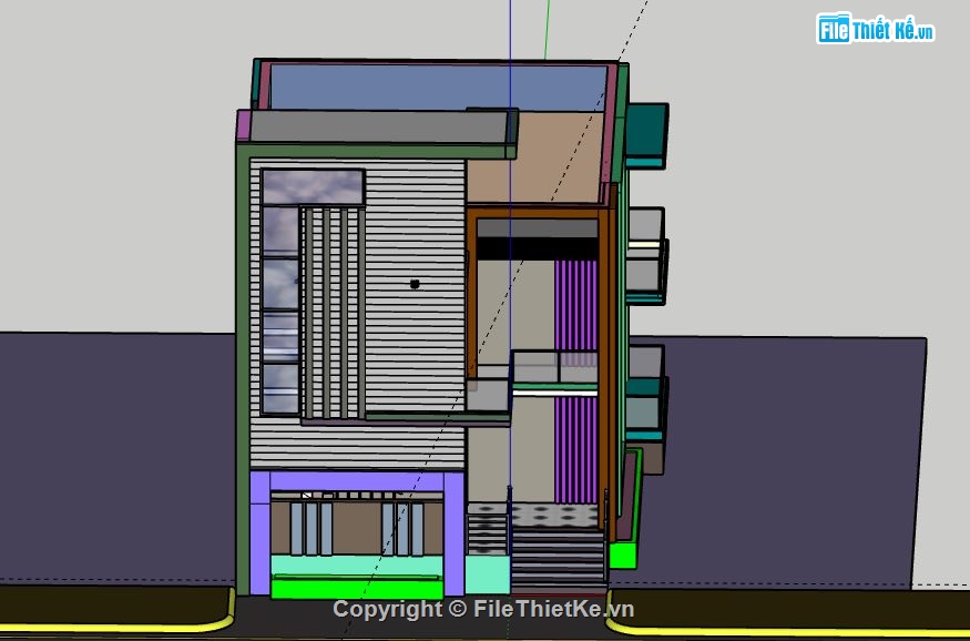 Nhà phố 2 tầng,model su nhà phố 2 tầng,file su nhà phố 2 tầng