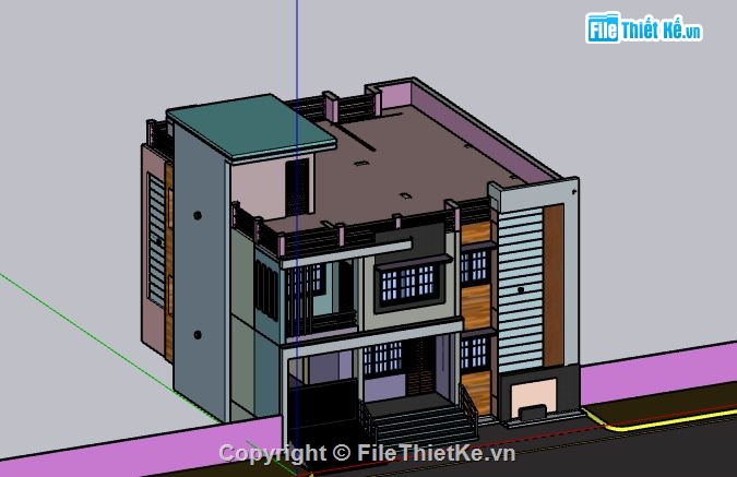 Nhà phố 2 tầng,model su nhà phố 2 tầng,file su nhà phố 2 tầng