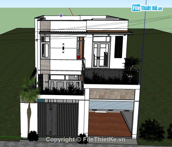 Nhà phố 2 tầng,model su nhà phố 2 tầng,file su nhà phố 2 tầng,sketchup nhà phố 2 tầng,nhà phố 2 tầng file su