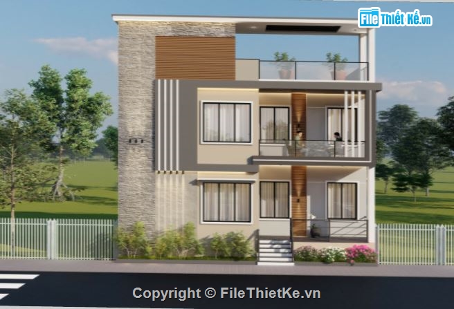 Nhà phố 2 tầng,file su nhà phố 2 tầng,sketchup nhà phố 2 tầng