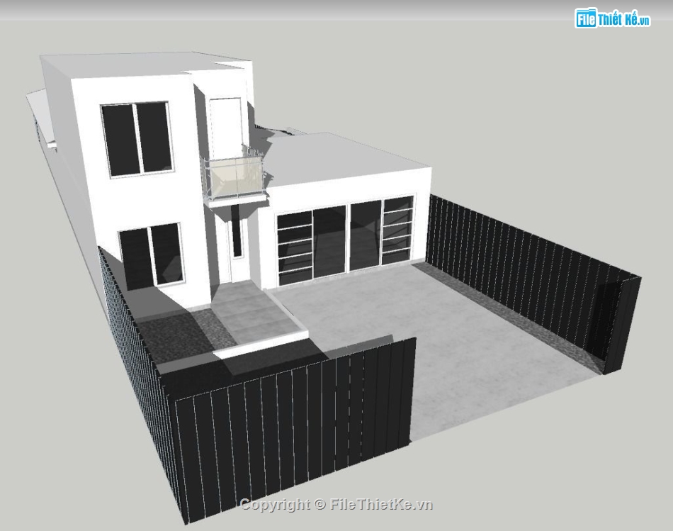 Nhà phố 2 tầng,model su nhà phố 2 tầng,file su nhà phố 2 tầng,nhà phố 2 tầng model su,sketchup nhà phố 2 tầng