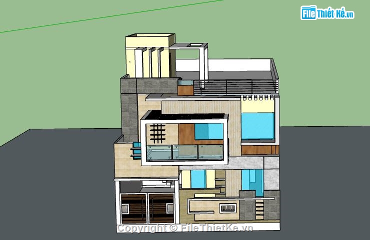 Nhà phố 2 tầng,model su nhà phố 2 tầng,file su nhà phố 2 tầng,nhà phố 2 tầng file sketchup,sketchup nhà phố 2 tầng