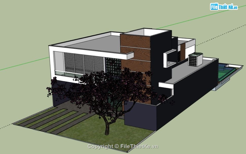 Nhà phố 2 tầng,model su nhà phố 2 tầng,file su nhà phố 2 tầng,nhà phố 2 tầng file su,sketchup nhà phố 2 tầng