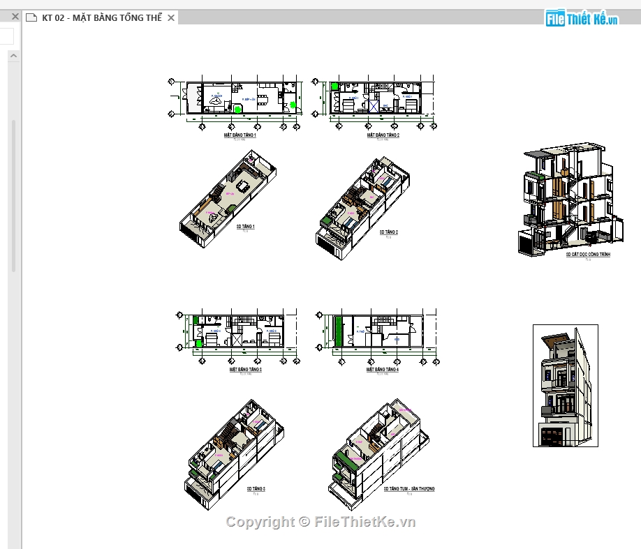 bản vẽ revit nhà phố 4 tầng,nhà phố revit,nhà phố lệch tầng