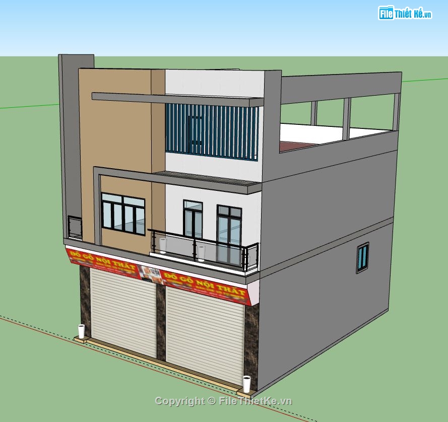 Nhà phố 3 tầng,model su nhà phố 3 tầng,file sketchup nhà phố 3 tầng,nhà phố 3 tầng file su