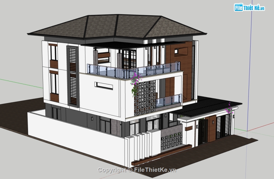 su nhà phố,model su nhà phố,file sketchup nhà phố