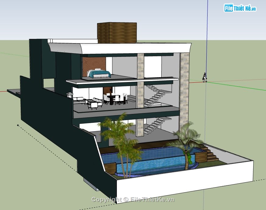 Nhà phố 3 tầng,model su nhà phố 3 tầng,file sketchup nhà phố 3 tầng,nhà phố 3 tầng file su,sketchup nhà phố 3 tầng