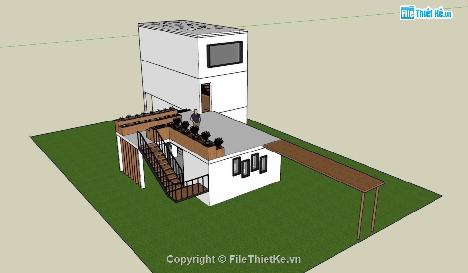 Nhà phố 3 tầng,model su nhà phố 3 tầng,sketchup nhà phố 3 tầng,nhà phố 3 tầng file su,nhà phố 3 tầng sketchup