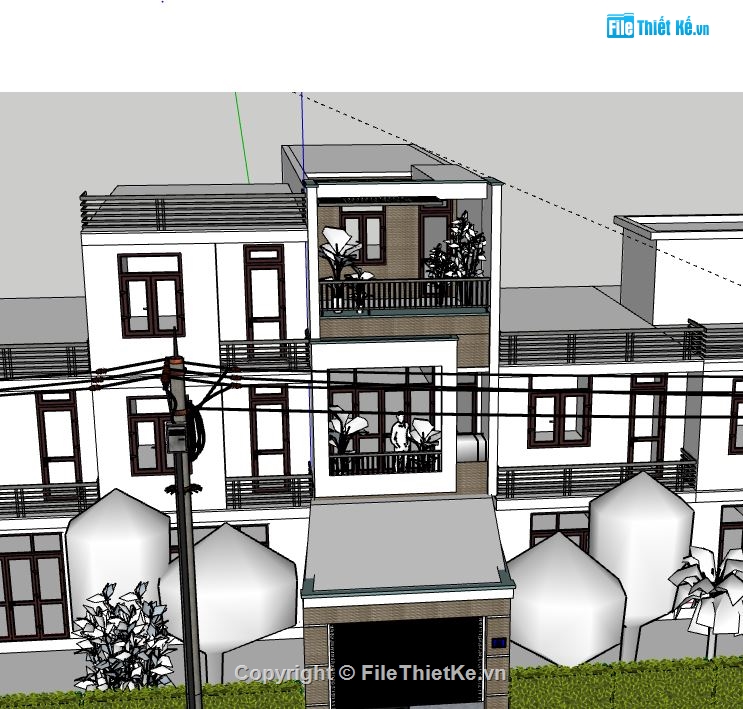 Nhà phố 3 tầng,model su nhà phố 3 tầng,file su nhà phố 3 tầng,nhà phố 3 tầng file su,file sketchup nhà phố 3 tầng