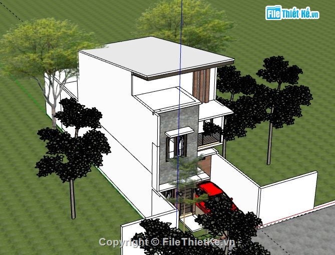 Nhà phố 3 tầng,file su nhà phố 3 tầng,sketchup nhà phố 3 tầng,nhà phố 3 tầng model su