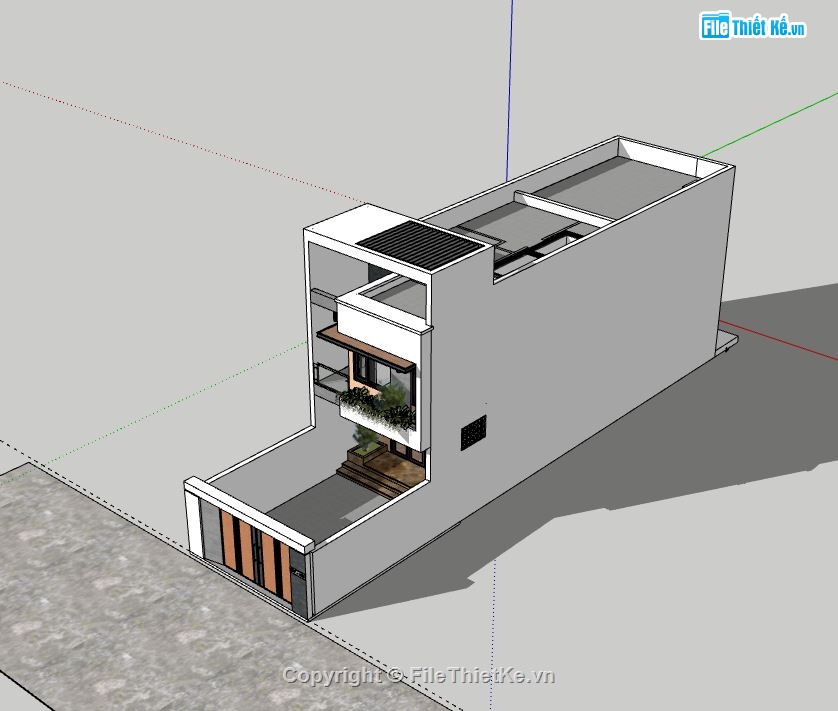 Nhà phố 3 tầng,model su nhà phố 3 tầng,nhà phố 3 tầng sketchup