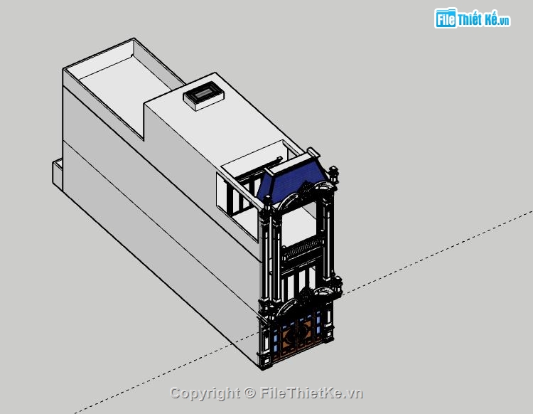 Nhà phố 3 tầng,Model su nhà phố 3 tầng,sketchup nhà phố 3 tầng