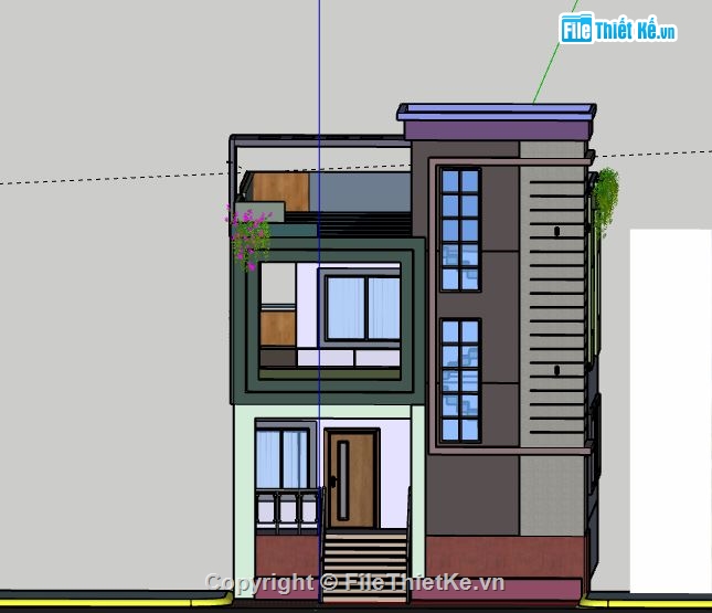 Nhà phố 3 tầng,model su nhà phố 3 tầng,file su nhà phố 3 tầng