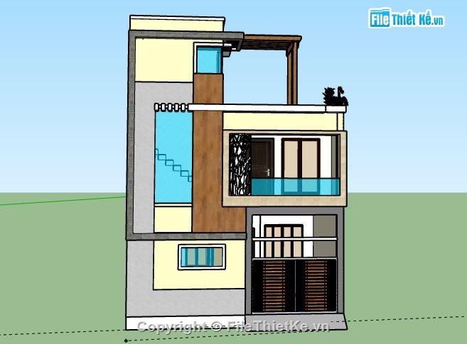 Nhà phố 3 tầng,model su nhà phố 3 tầng,nhà phố 3 tầng file su,sketchup nhà phố 3 tầng,nhà phố 3 tầng model su