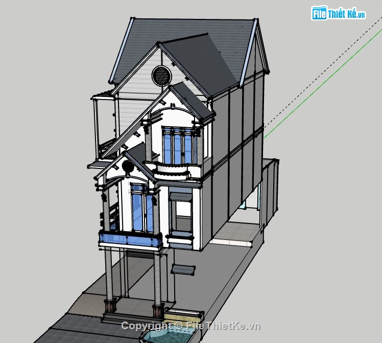 nhà phố 3 tầng,model su nhà phố 3 tầng,nhà phố 3 tầng file su,nhà phố 3 tầng file sketchup,nhà phố 3 tầng model su